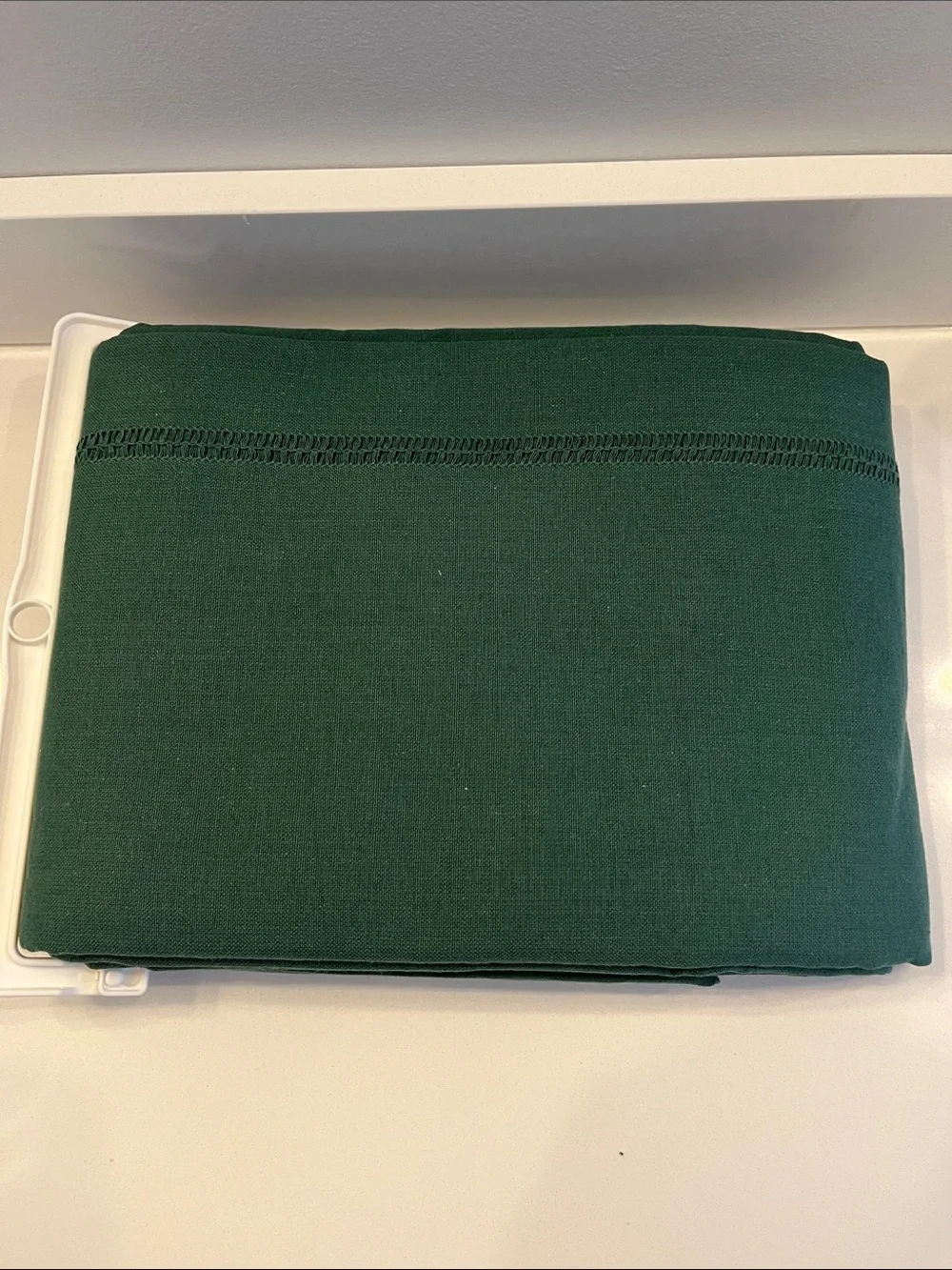 Hearth & Hand Dark Green Crochet-Trim Kitchen table cloth